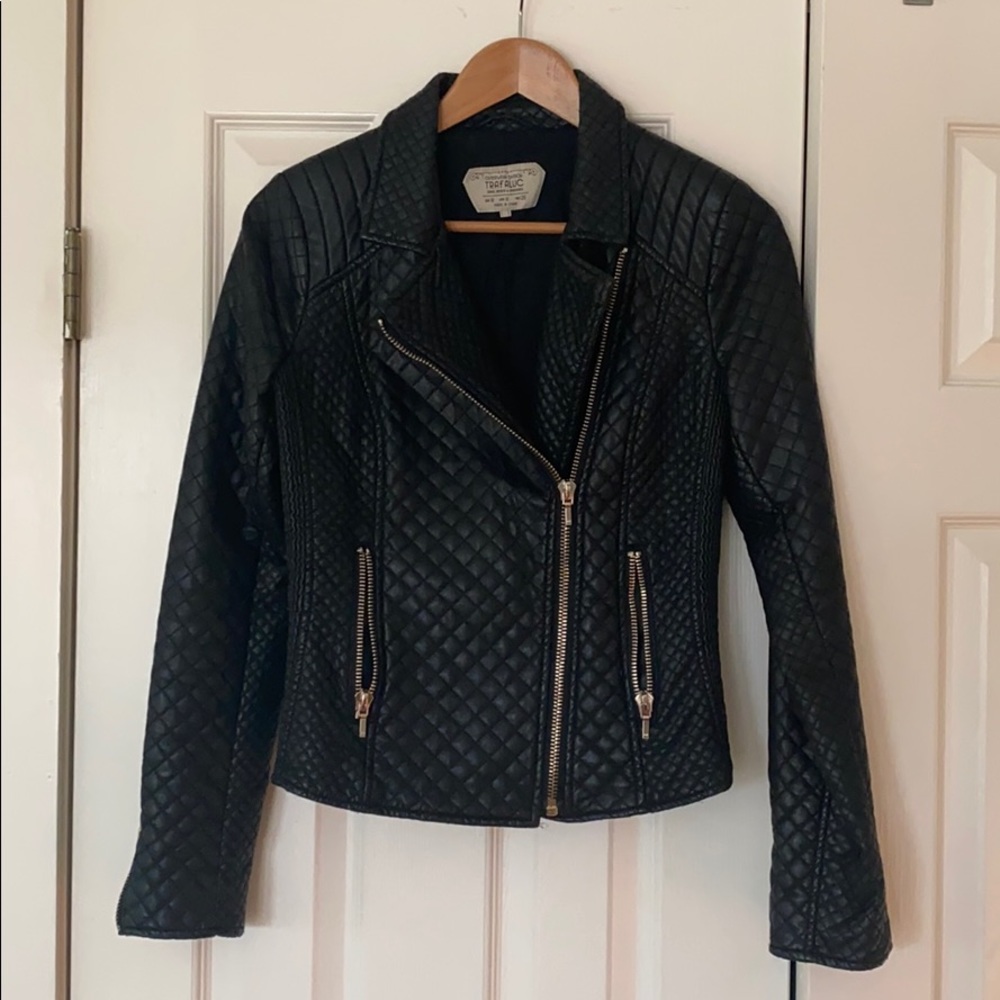 Quilted vegan leather jacket